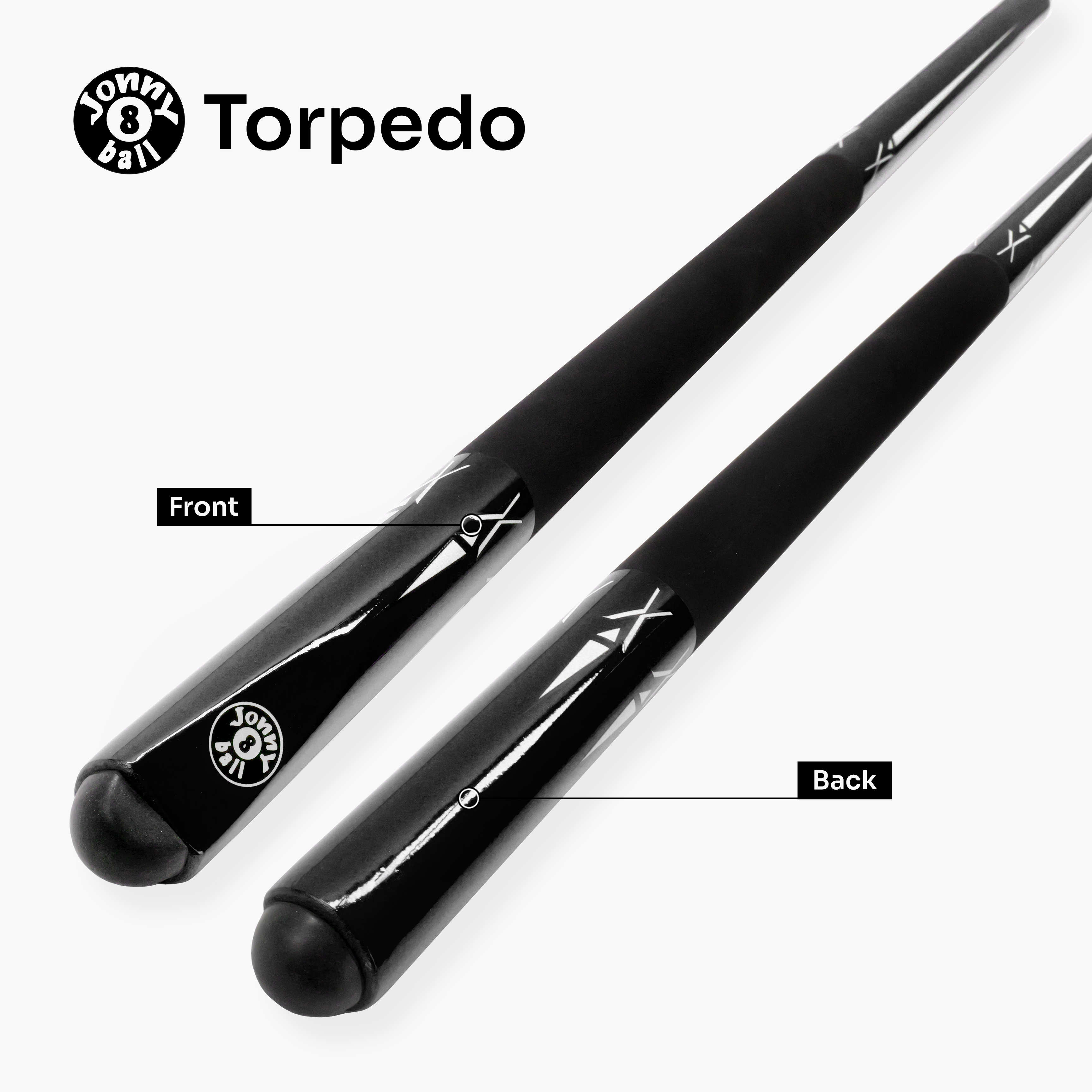 Jonny 8 Ball Black Torpedo 48-inch junior cue and case set