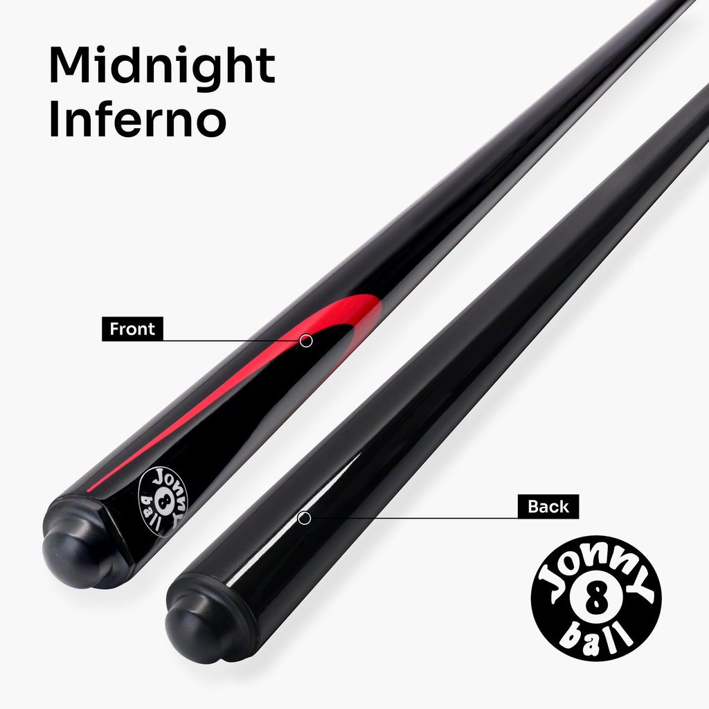 Jonny 8 Ball Inferno 2 Piece Graphite Fiberglass Snooker and Pool Cue 9.5mm Green Layered Tip