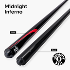 Jonny 8 Ball Inferno 2 Piece Graphite Fiberglass Snooker and Pool Cue 9.5mm Green Layered Tip