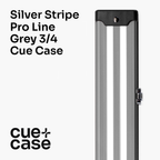 Silver Stripe Pro Aluminium Premium 3/4 Snooker and Pool Cue Case - Holds 1 x 3/4 Joint Cue + Extensions