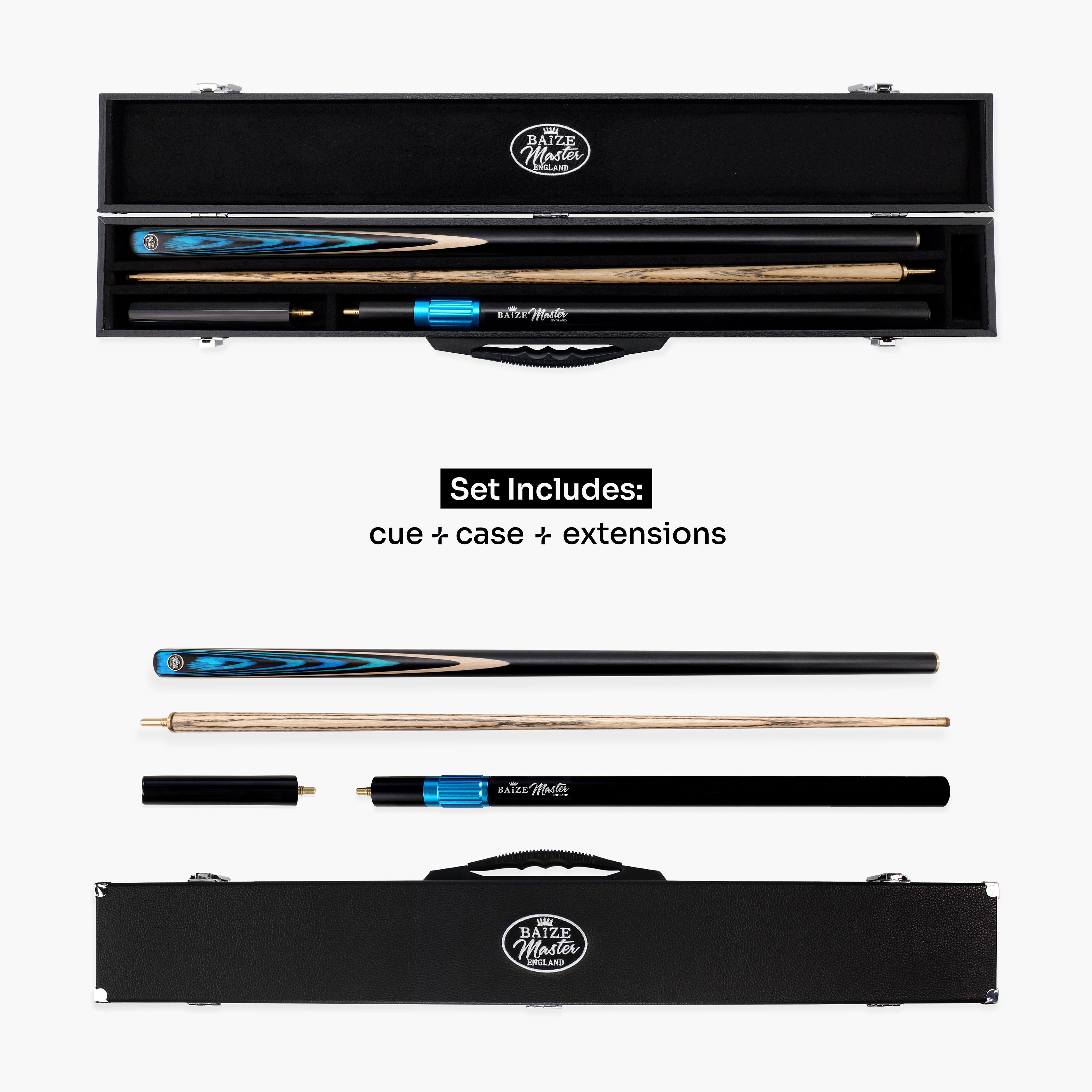 Baize Master Blackline Classic snooker cue and case set