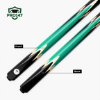 PRO147 Lancet 3/4 Joint Snooker and Pool Cue and Case Set with 9.5mm Green Layered Tip
