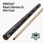 PRO147 Pearl Series Grey 57 Inch 3/4 Jointed Snooker Pool Cue 9.5mm Pro Leather Tip