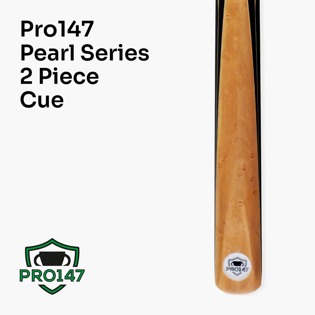 PRO147 Pearl Series Olive 57 Inch 2 Piece Snooker Pool Cue and Case Set 9.5mm Pro Leather Tip