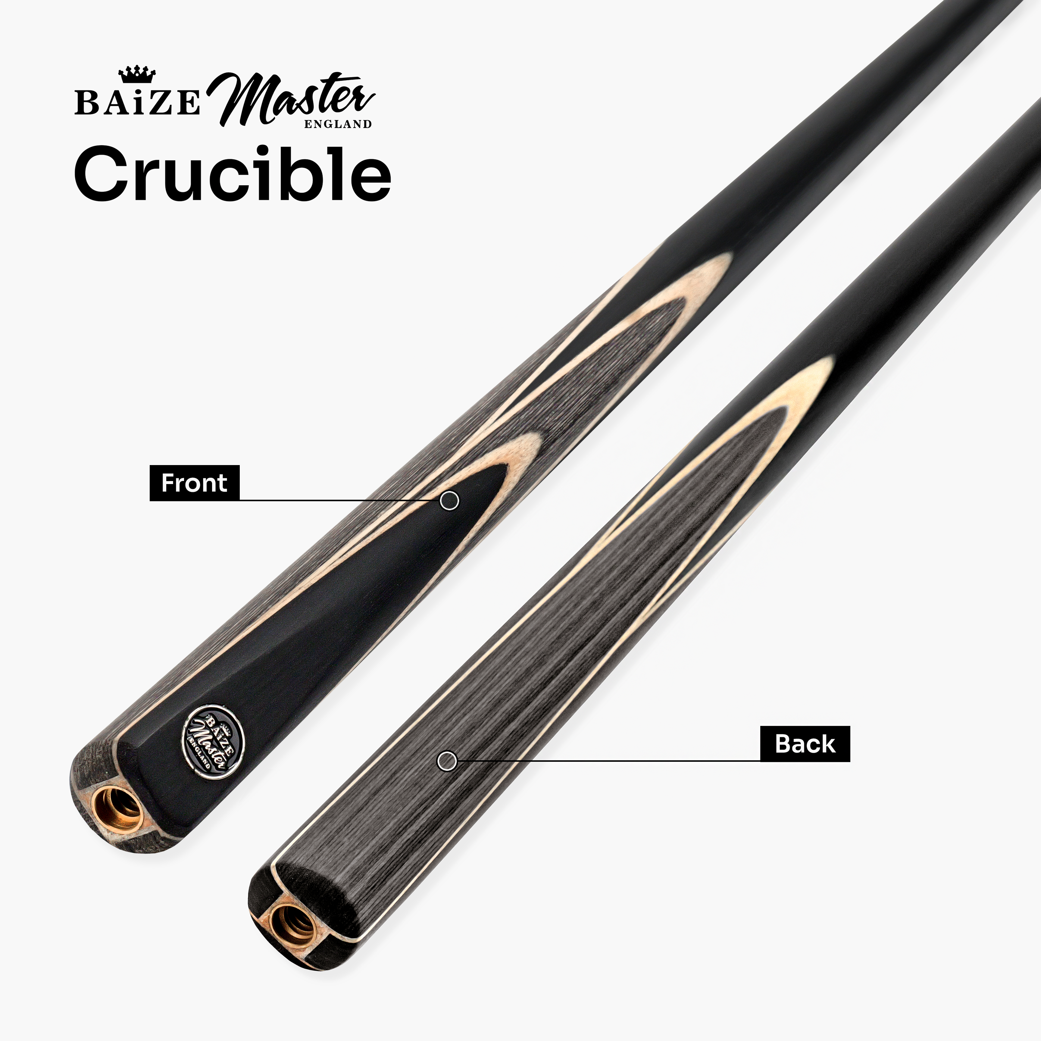 Baize Master Crucible cue and case set - 9.5mm tip