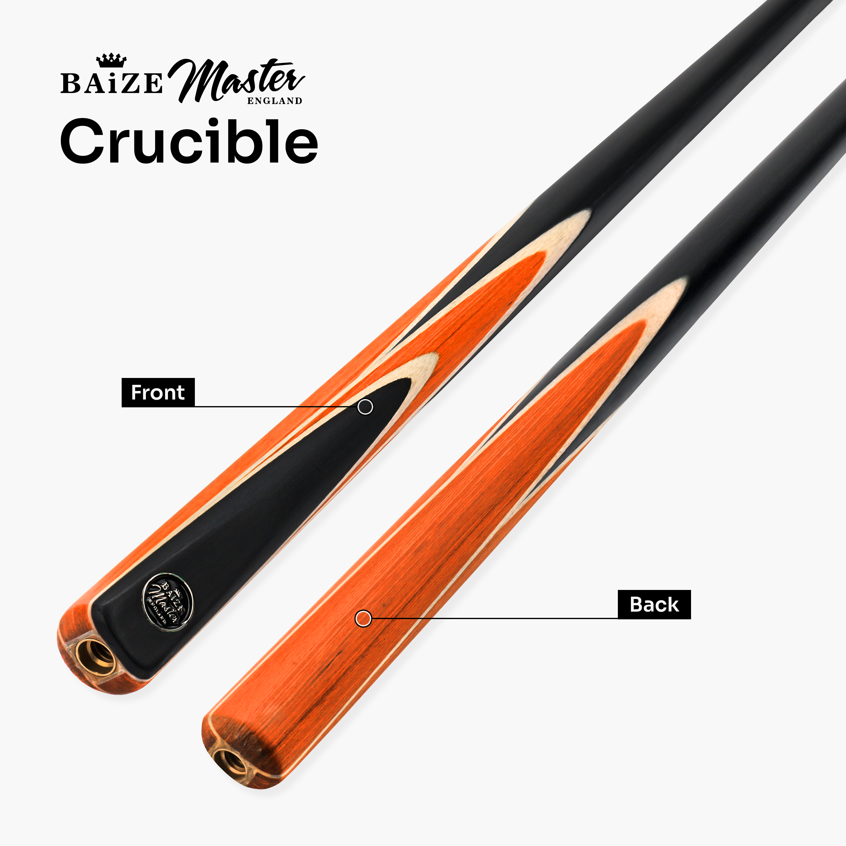 Baize Master Crucible cue and case set - 9.5mm tip