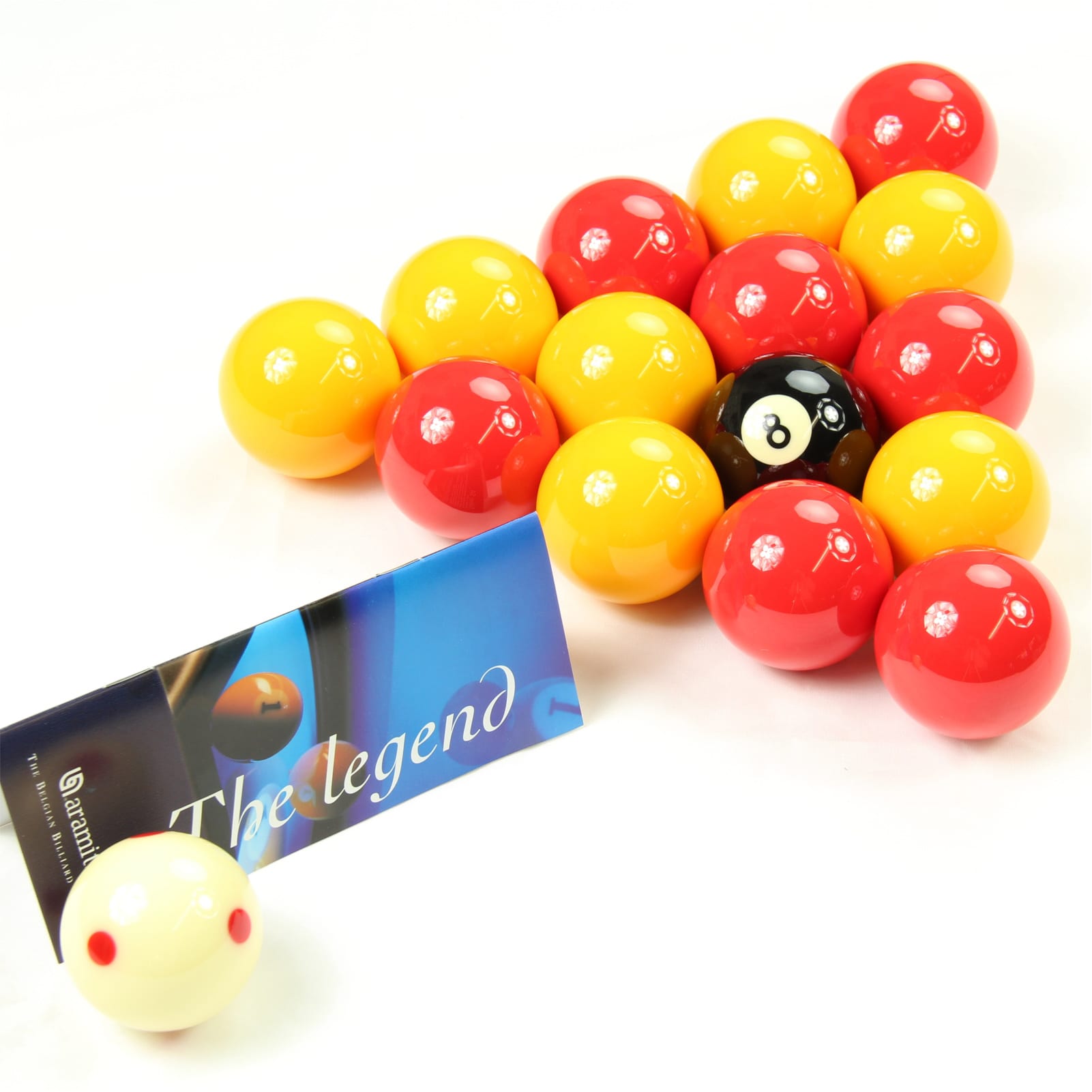 ARAMITH LEAGUE Red & Yellow 2'' Balls With PRO CUP Spotted Cue Ball