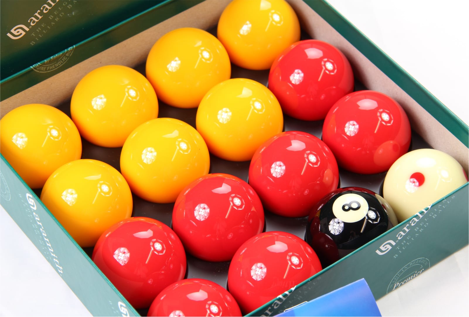 ARAMITH LEAGUE Red & Yellow 2'' Balls With PRO CUP Spotted Cue Ball