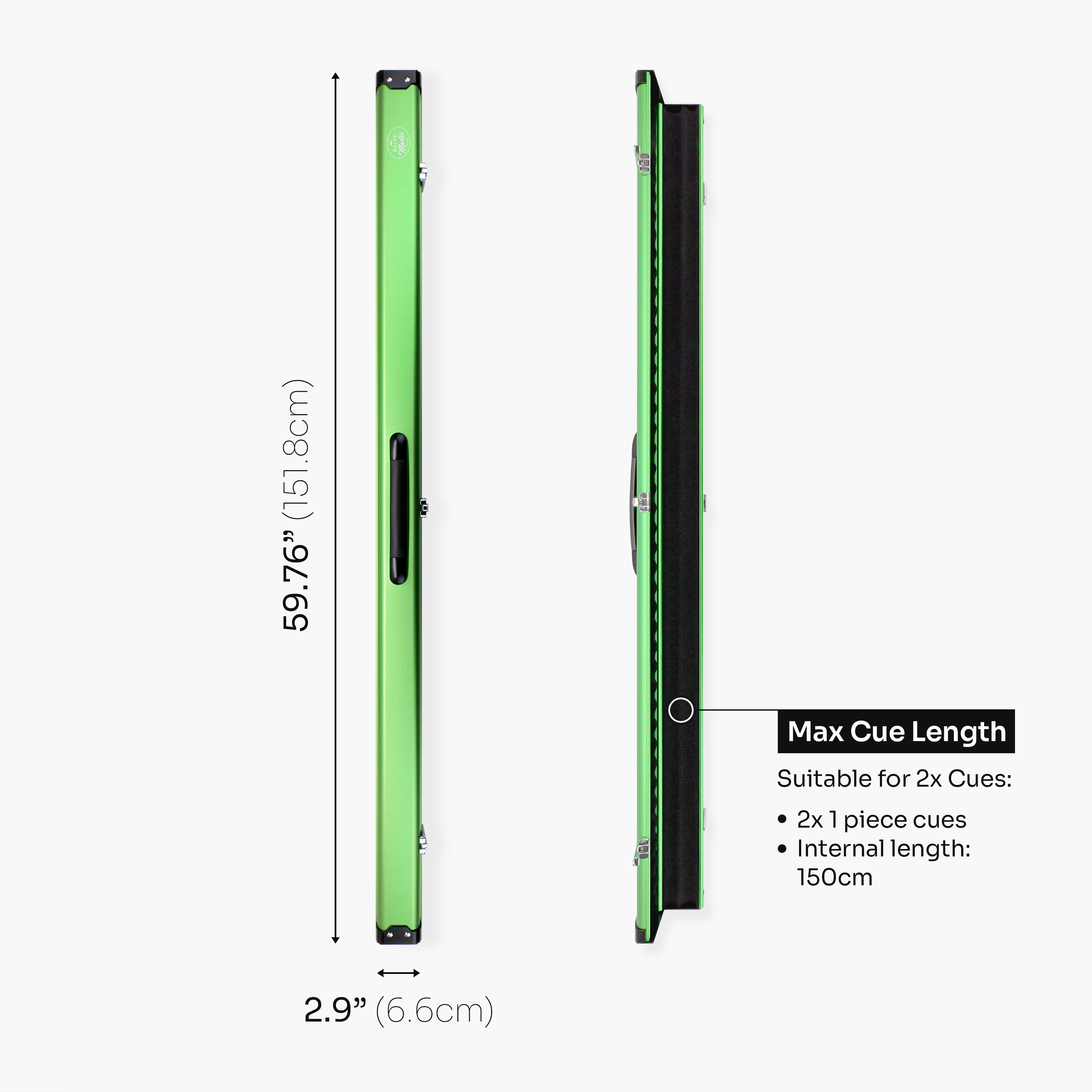 Baize Master Summit 2-slot one-piece cue case