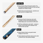 Baize Master Azure Marksman 3/4 pool cue