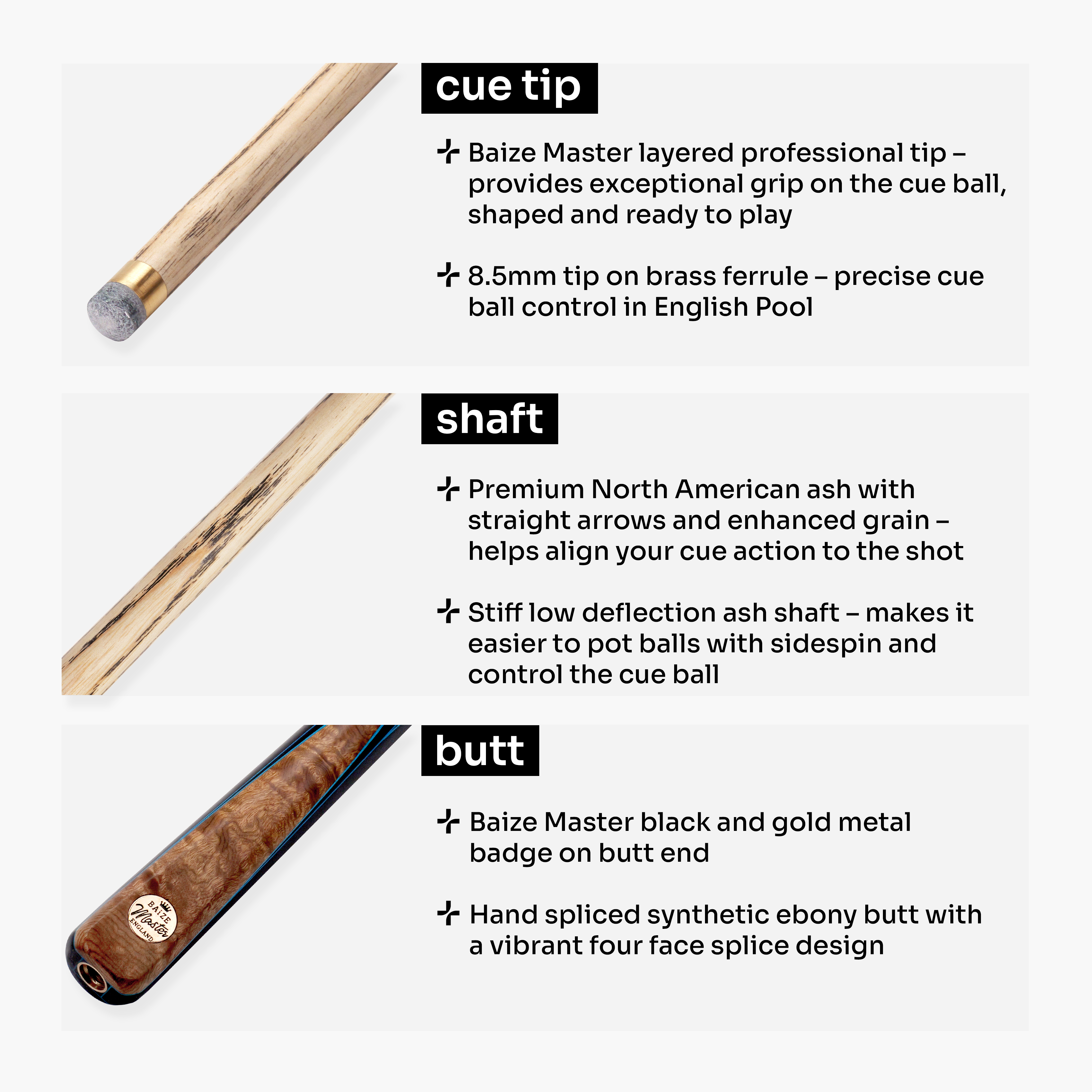 Baize Master Blue Marksman 3/4 pool cue