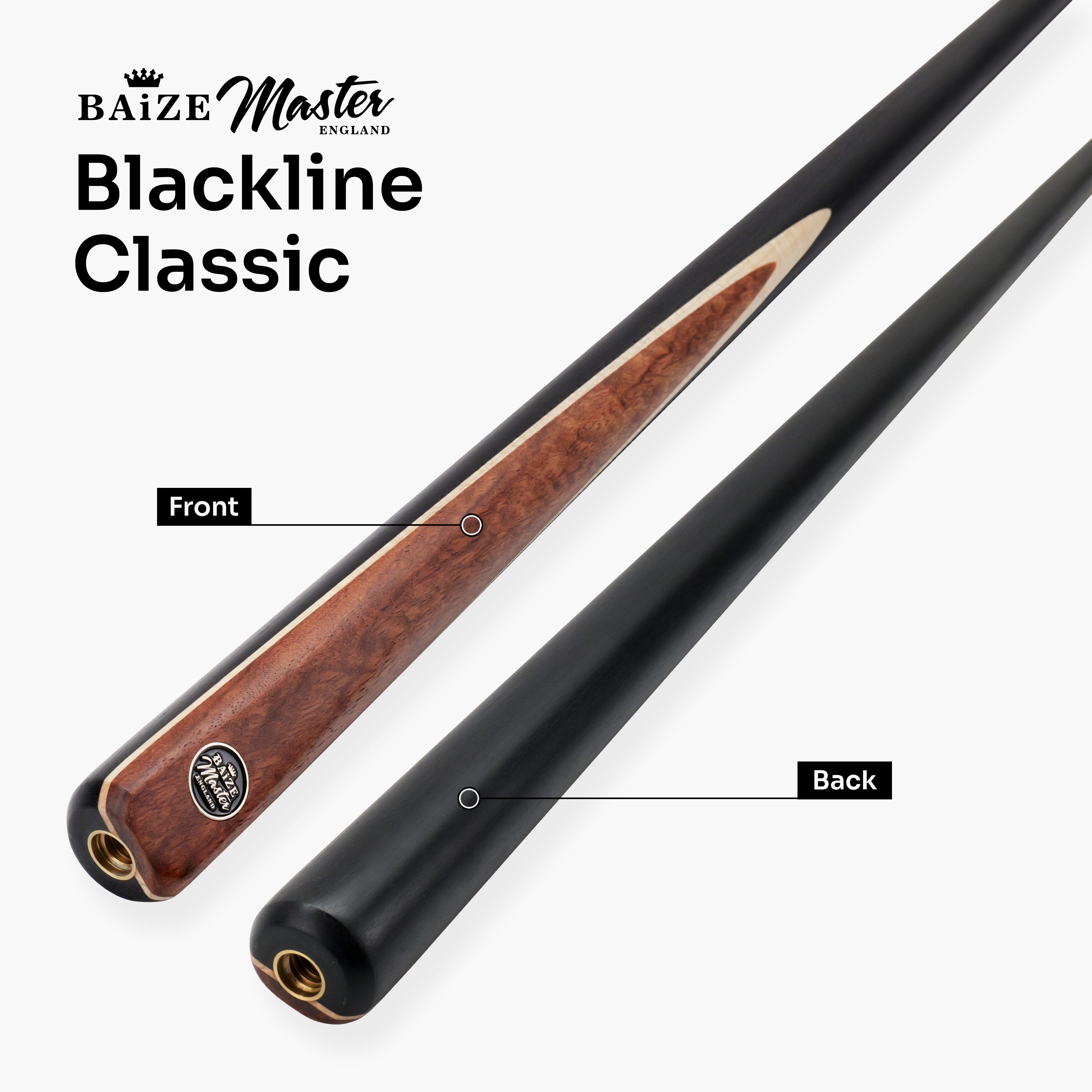 Baize Master Blackline Classic snooker cue and case set