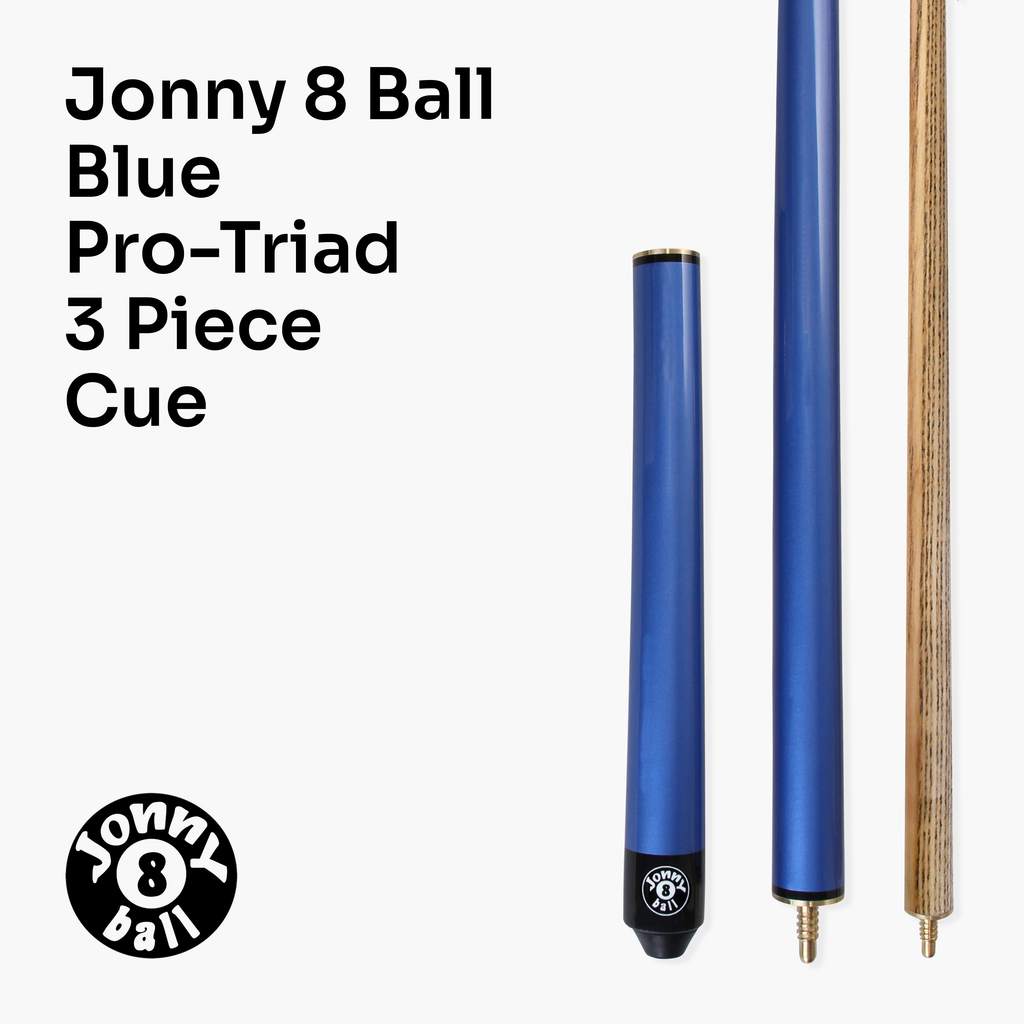 Jonny 8 Ball Blue Pro-Triad 52-inch 3-piece pool cue