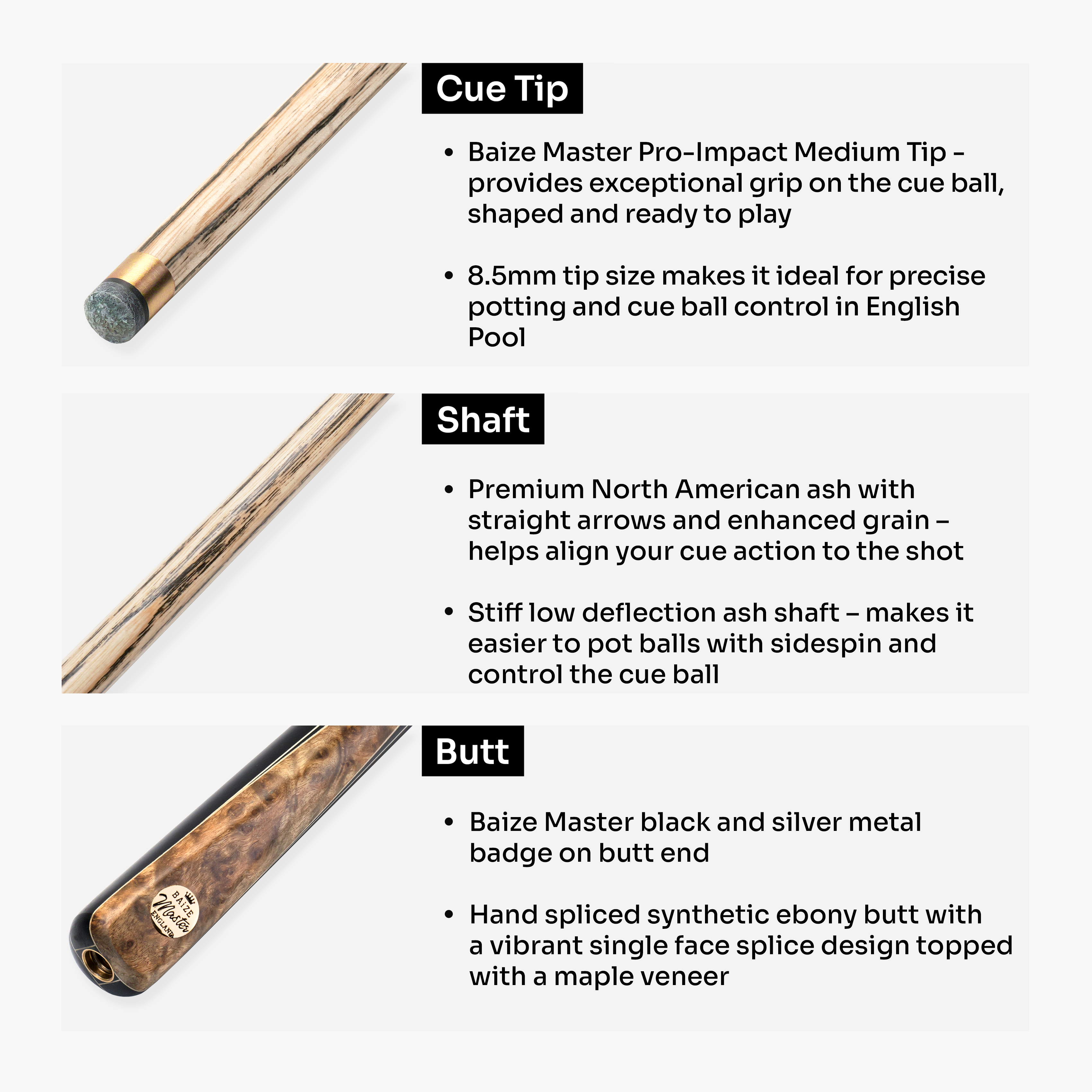 Baize Master Marble Marksman cue and case set