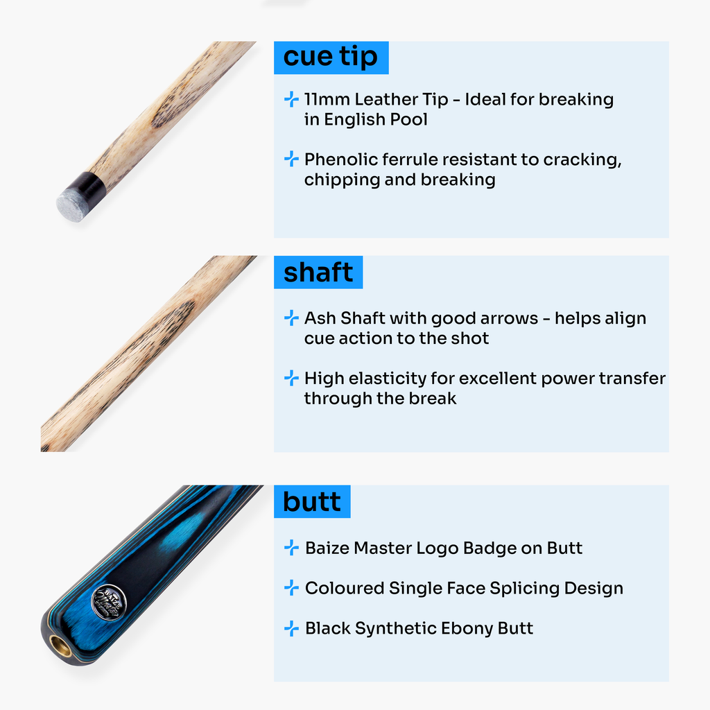 Baize Master Blue Crusher 3/4 pool break cue