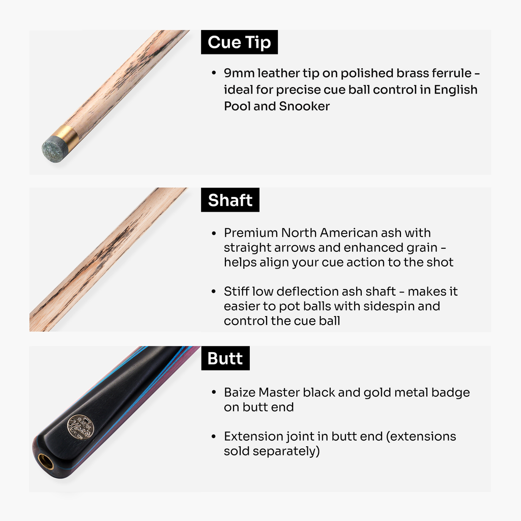 Baize Master Junior Marksman 52-inch 3/4 pool cue