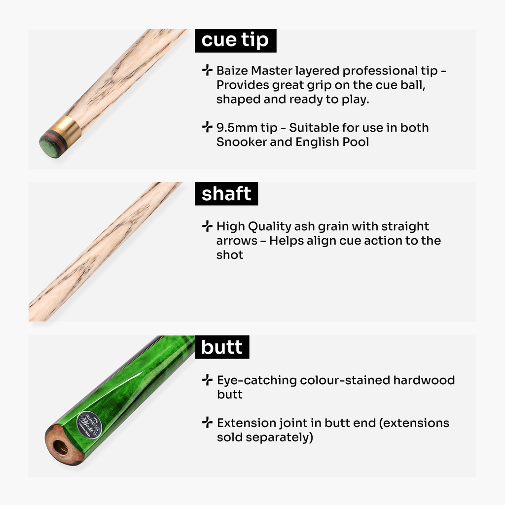 Baize Master Silver Series Conquest 48-inch junior cue set