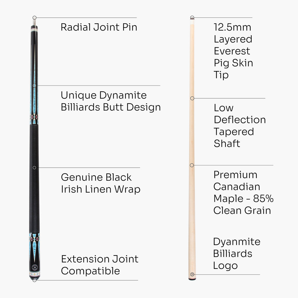Dynamite Billiards DB3 American maple pool cue Cue + Case