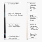 Dynamite Billiards DB3 American maple pool cue Cue + Case