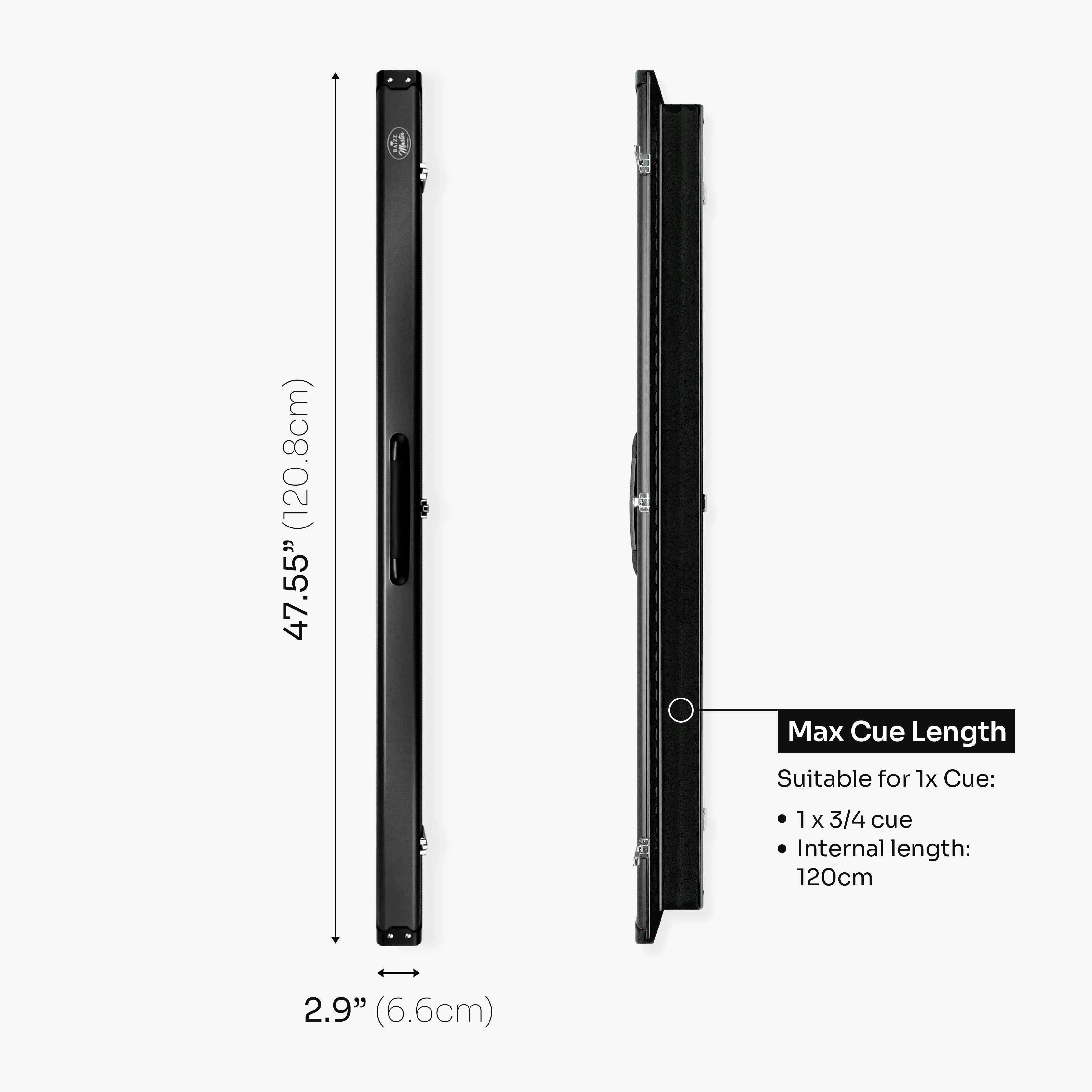 Baize Master Summit 2-slot 3/4 cue case