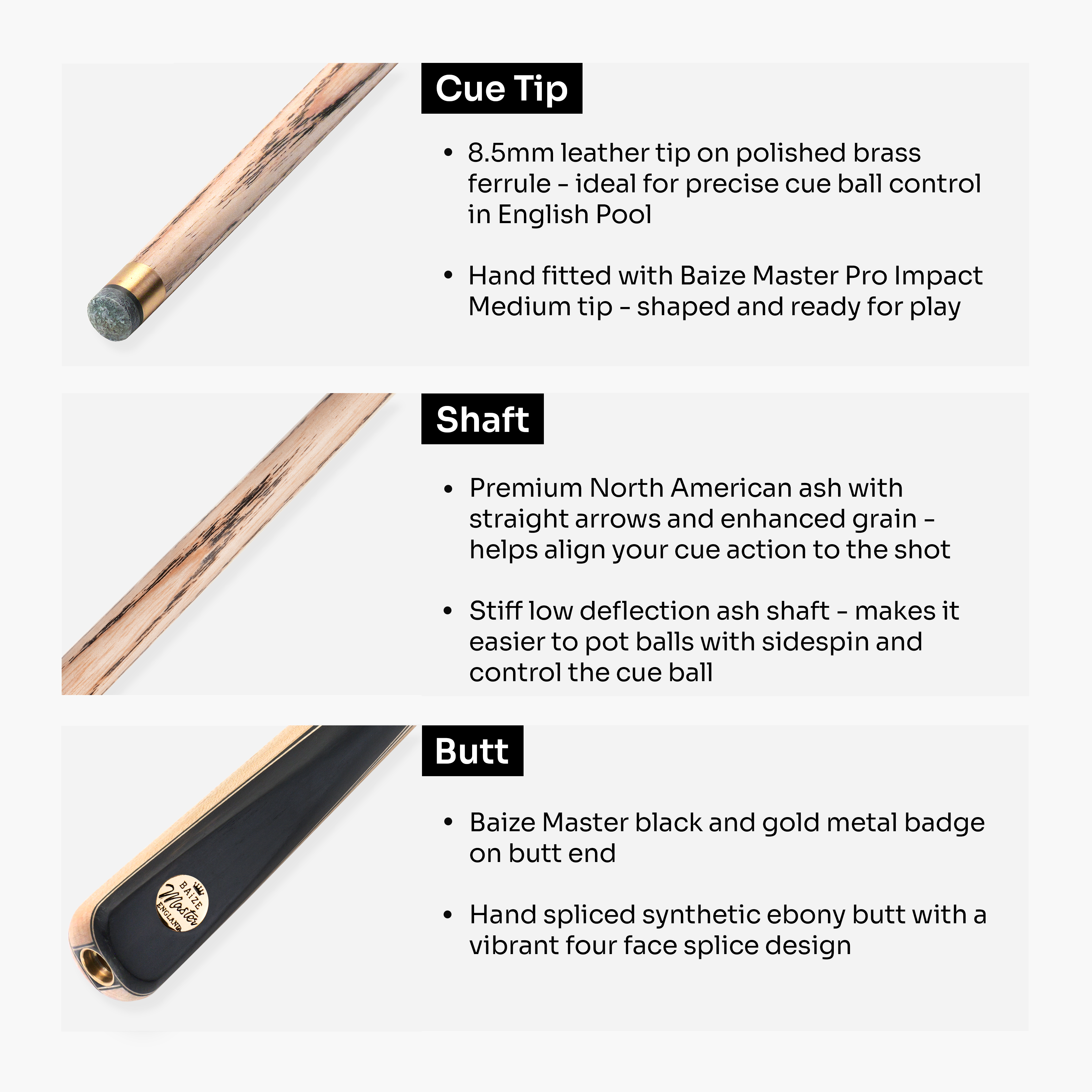 Baize Master Lunar Marksman 3/4 pool cue