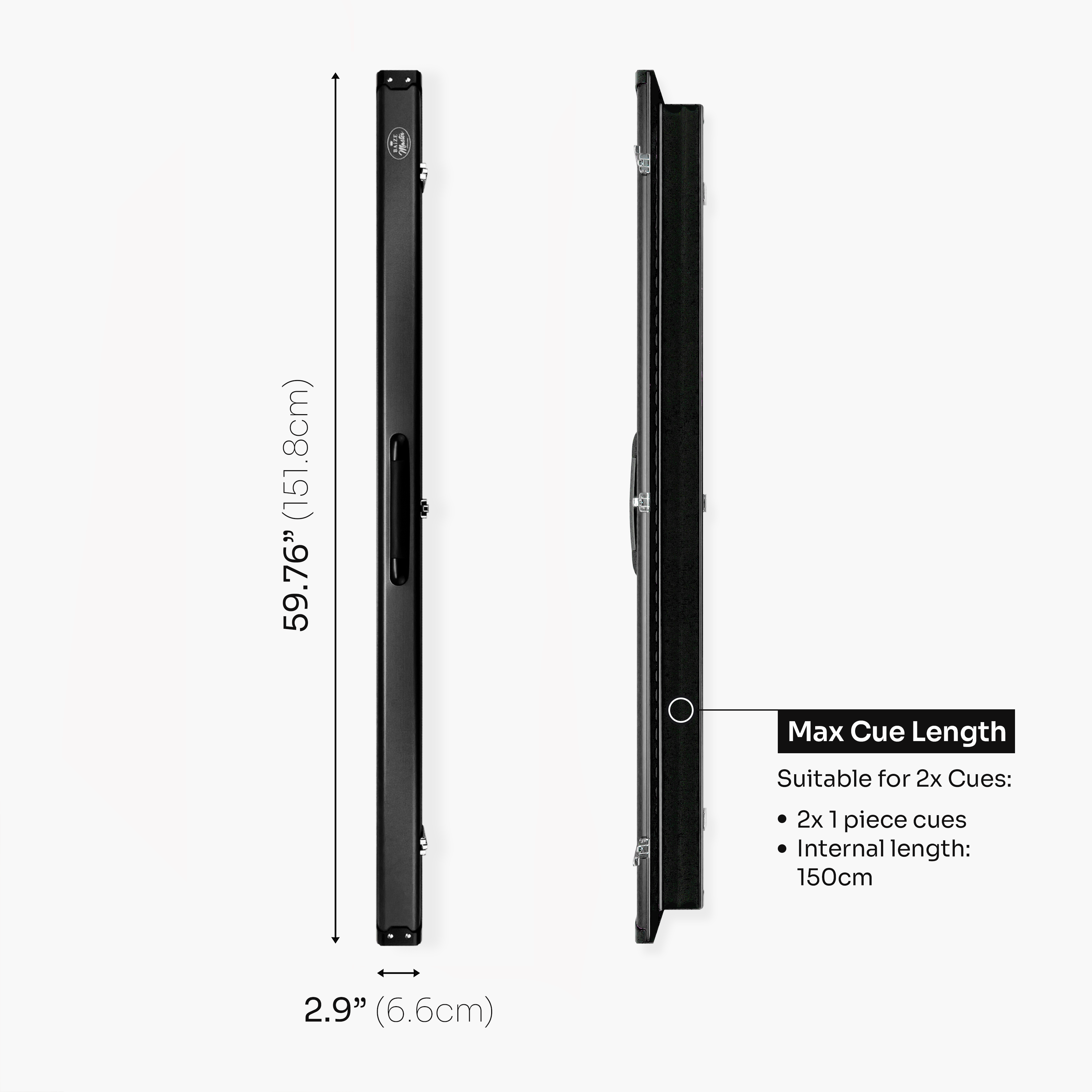 Baize Master Summit 2-slot one-piece cue case