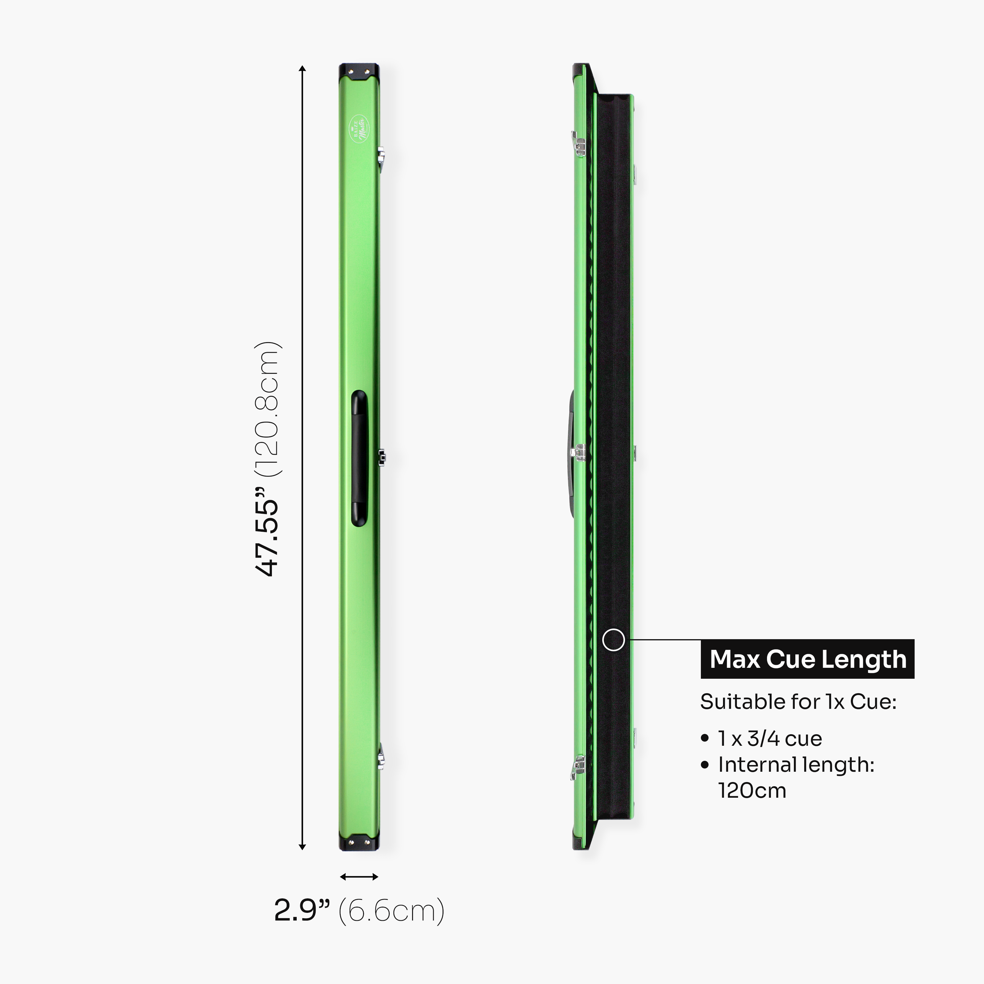 Baize Master Summit 2-slot 3/4 cue case