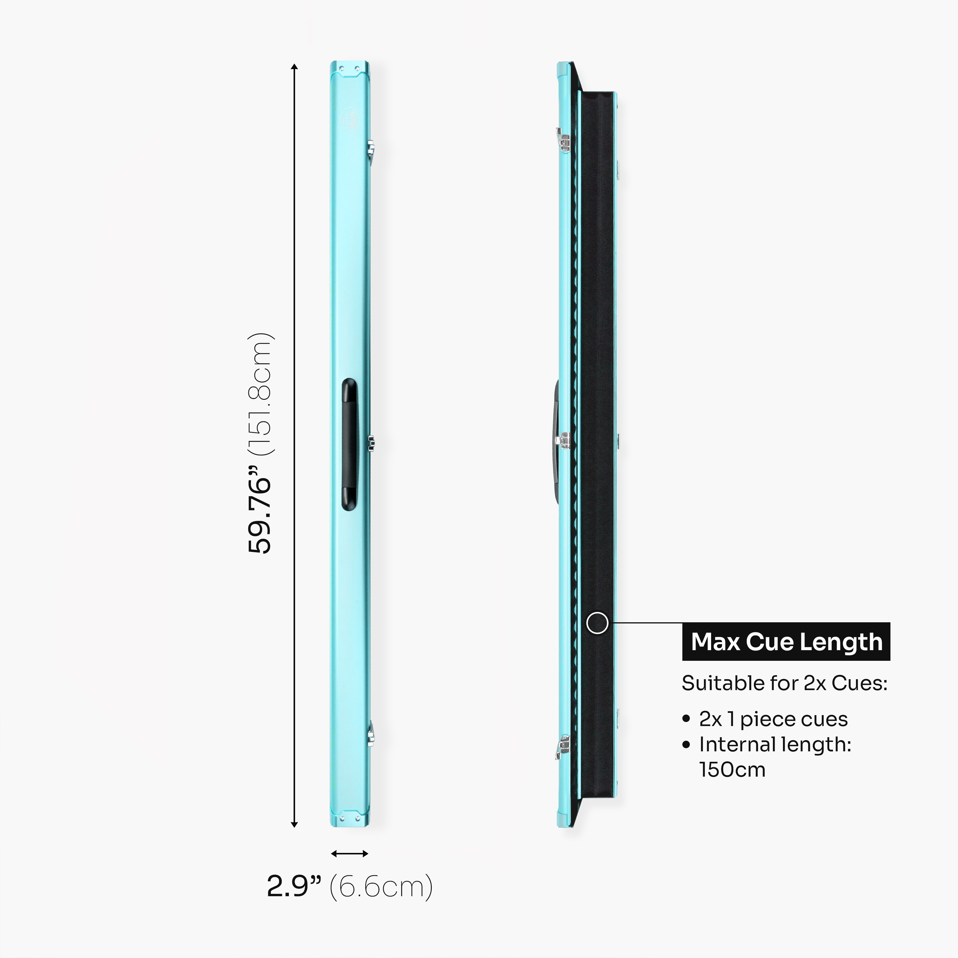 Baize Master Summit 2-slot one-piece cue case