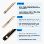 Baize Master Gold Series Green Flash 57-inch 3/4 pool cue