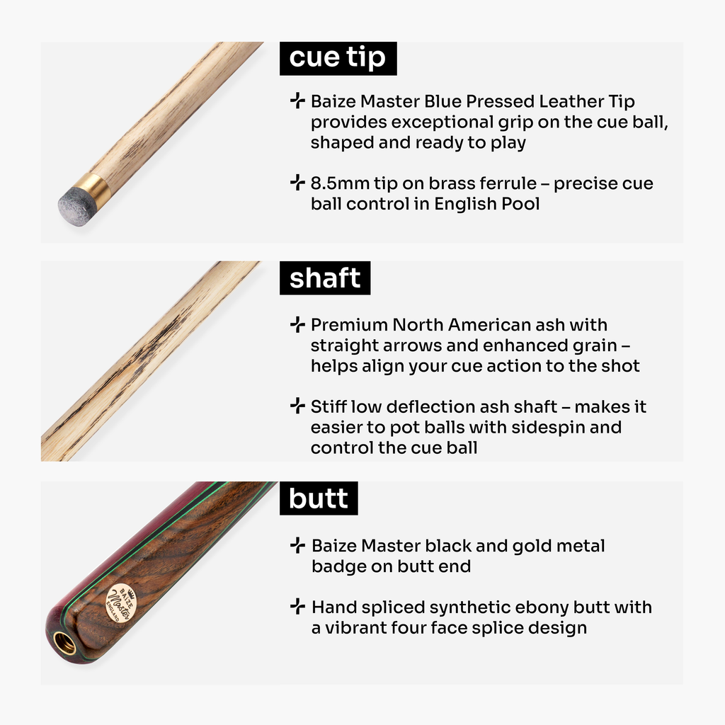 Baize Master Scarlet Marksman 3/4 pool cue