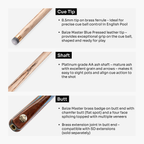 Baize Master Platinum Majestique 57-inch pool cue - 8.5mm tip