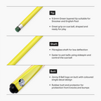 Jonny 8 Ball Inferno 2 Piece Graphite Fiberglass Snooker and Pool Cue 9.5mm Green Layered Tip