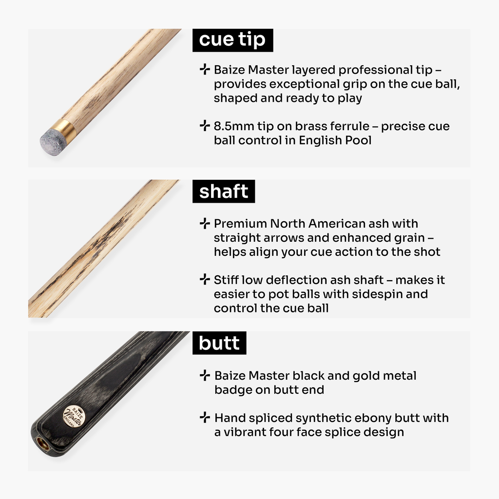 Baize Master Grey Marksman 3/4 pool cue