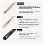 Baize Master Grey Marksman 3/4 pool cue