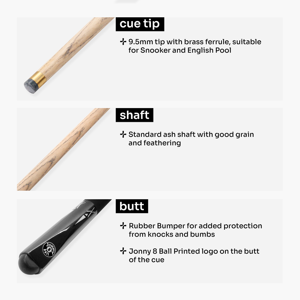 Jonny 8 Ball Black Torpedo 48-inch junior cue and case set