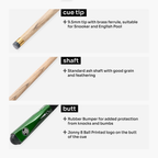 Jonny 8 Ball Green Torpedo 48-inch cue and case set