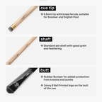 Jonny 8 Ball Black Torpedo 48-inch junior cue