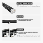 Baize Master Prestige Pro-Lock 1-piece metal cue case - 2 cues