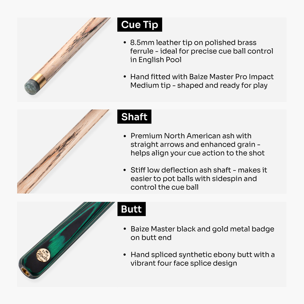 Baize Master Emerald Marksman 3/4 pool cue
