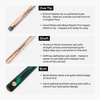 Baize Master Emerald Marksman 3/4 pool cue