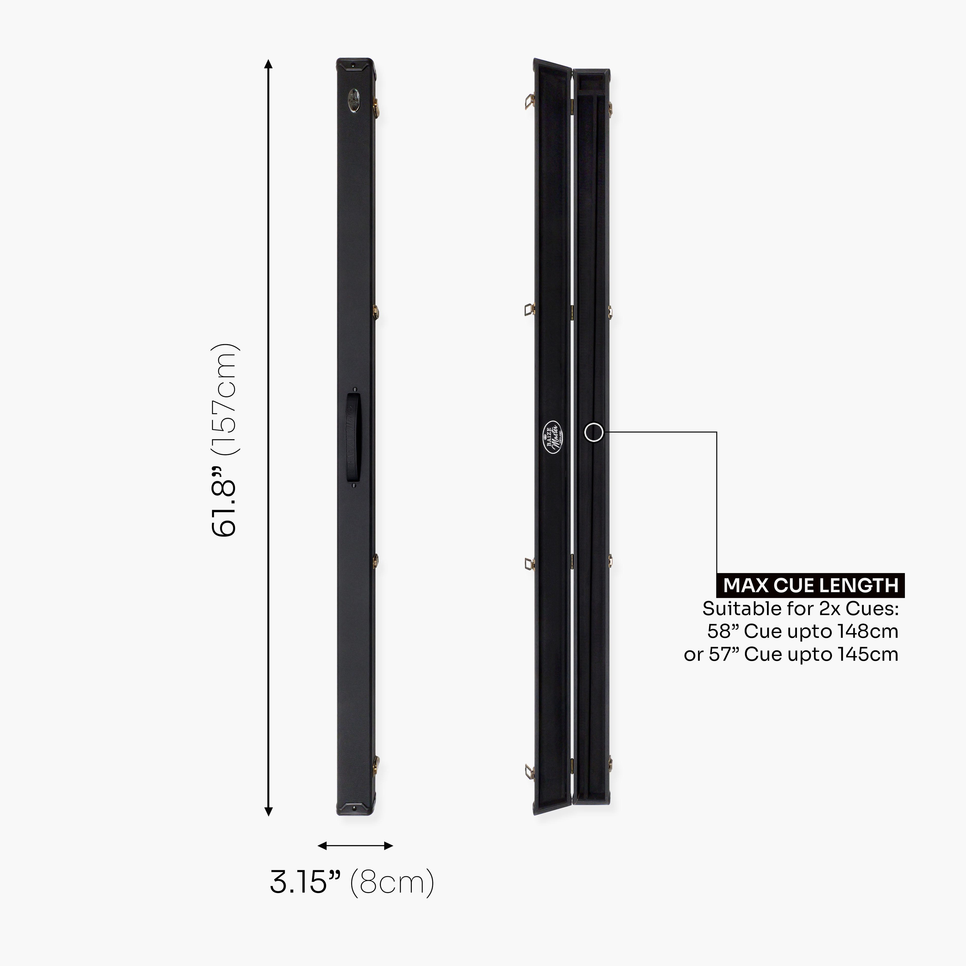 Baize Master Cobalt Marksman cue and case set Cue + Case