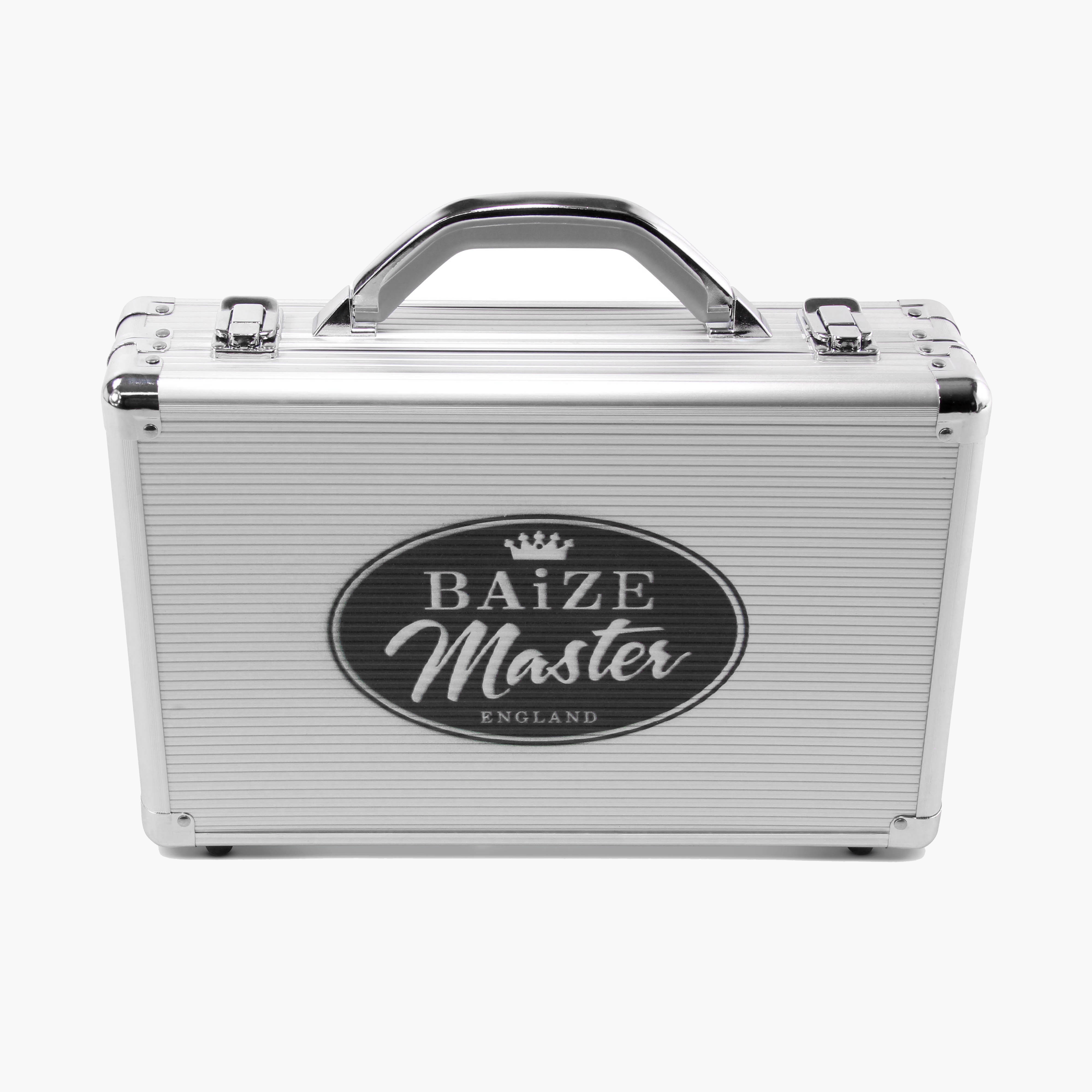 Aramith Premier 2 1/16" Full Size 22 Snooker Balls with Baize Master Silver Ball Case and Towel