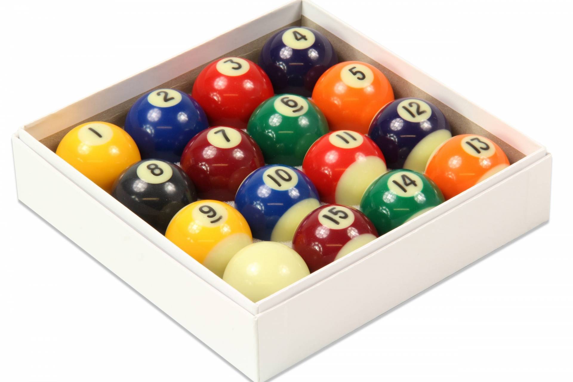 Jonny 8 Ball 38mm spots and stripes pool balls with triangle