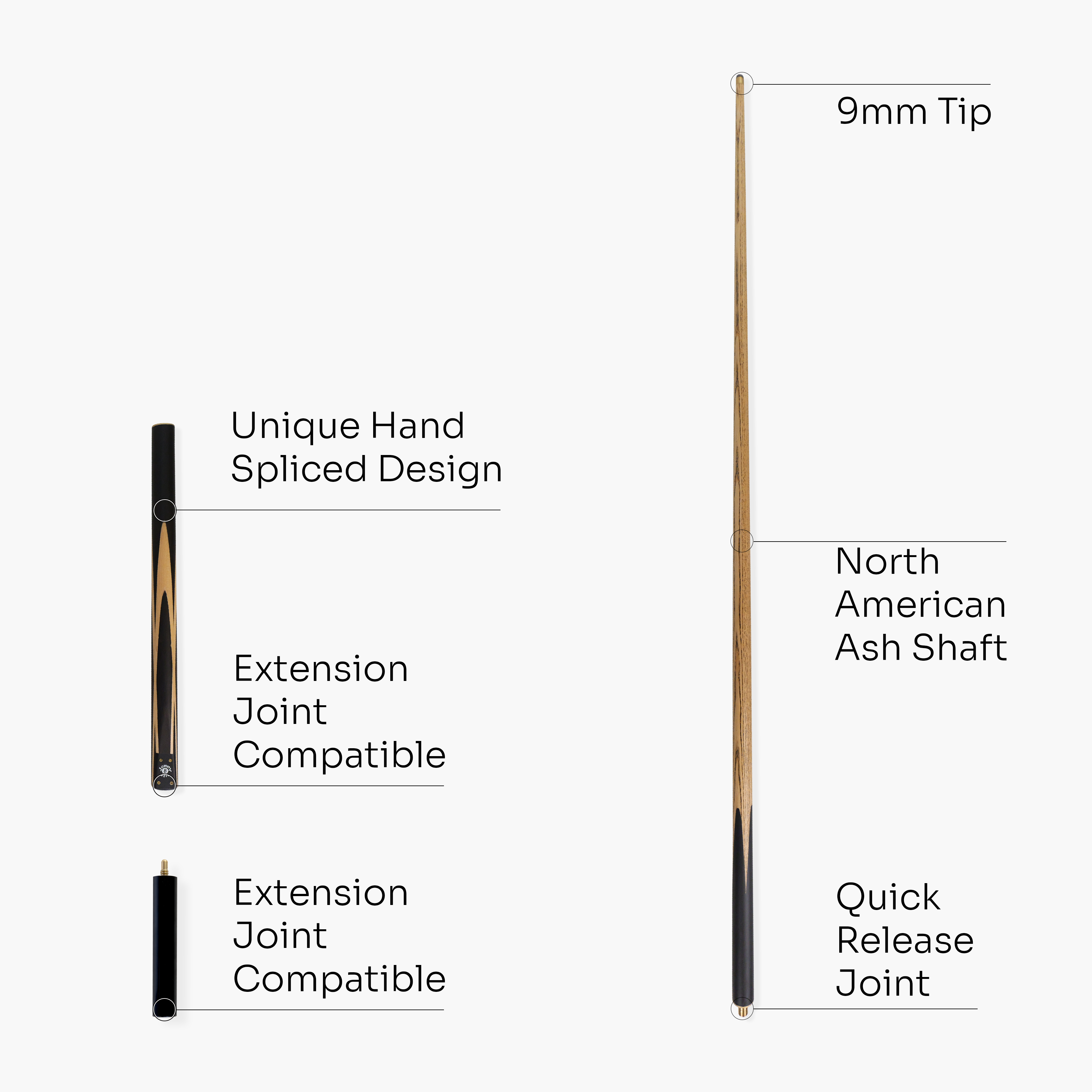 Jonny 8 Ball traditional 57-inch 3/4 cue with mini butt
