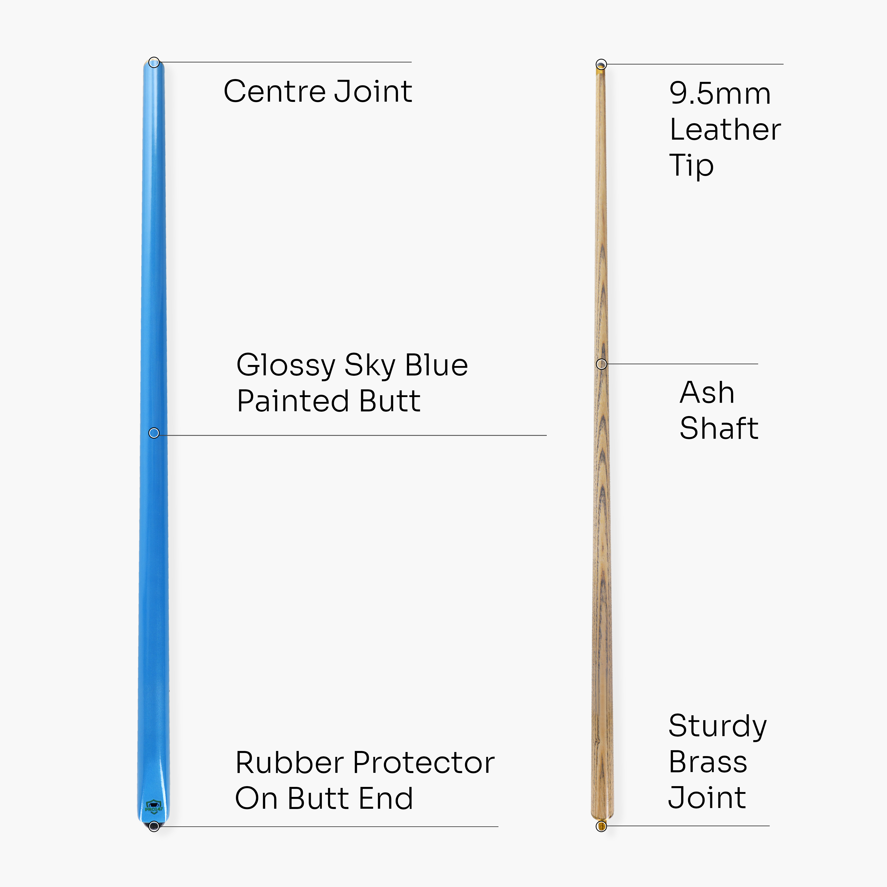 PRO147 Sky Blue Butt 2-piece cue
