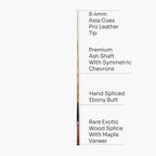 Baize Master Ultimate #008 57-inch pool cue - 8.3mm tip