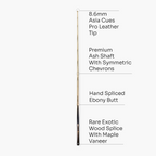 Baize Master Ultimate #006 59-inch pool cue - 8.3mm tip