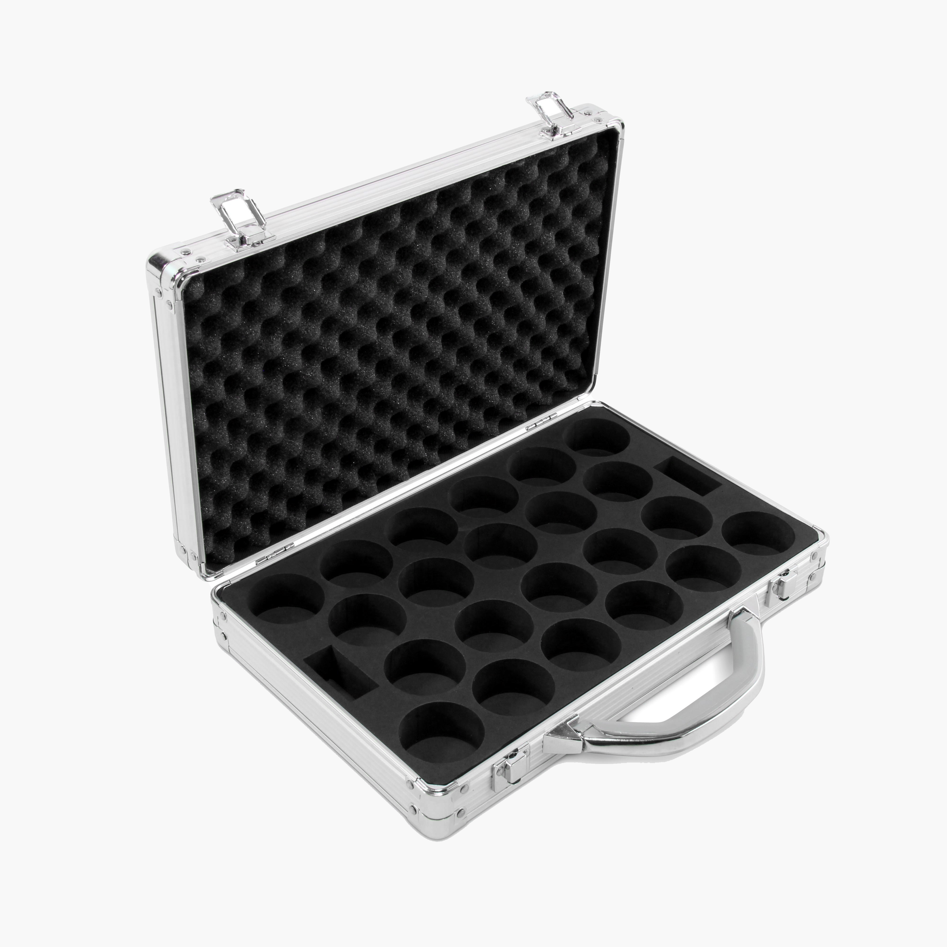 Aramith Premier 2 1/16" Full Size 22 Snooker Balls with Baize Master Silver Ball Case and Towel