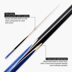 PRO147 Trident 57 Inch 1 Piece Hand Spliced Ash Snooker and Pool Cue with 9.5mm Tip