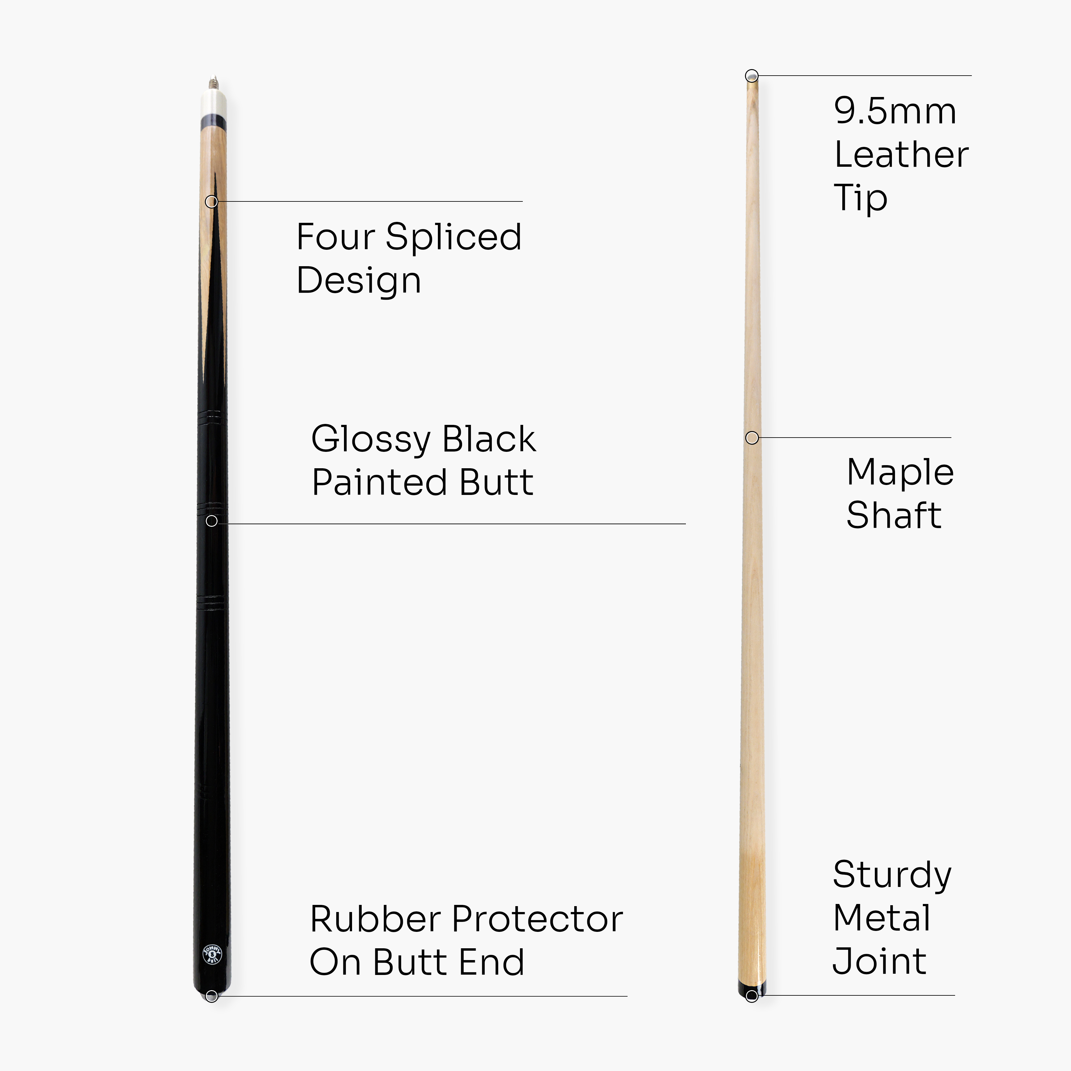 Jonny 8 Ball 57-inch pub-style 2-piece cue